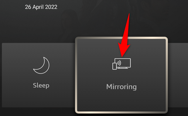 Choose Mirroring in the Screen