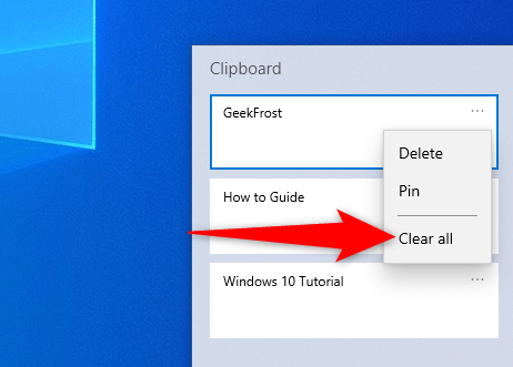 Select Clear all in the three dots options.