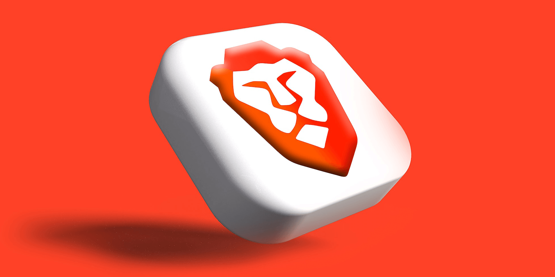 Brave web browser logo on an orange background.