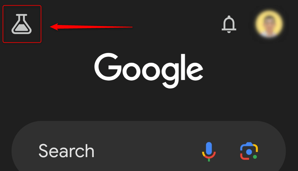 "Search Labs" highlighted in the Google mobile app.
