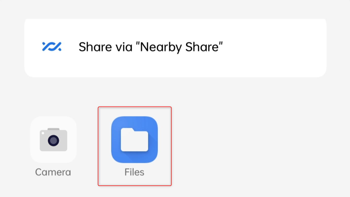 "Files" highlighted on a phone.