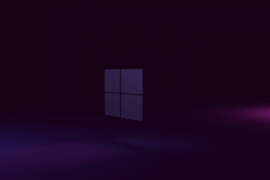 Windows logo on a gradient background.