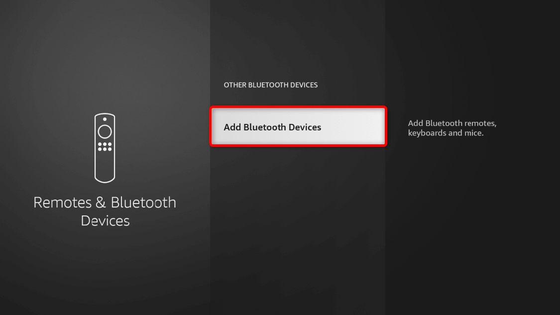 "Add Bluetooth Devices" highlighted in the "Other Bluetooth Devices" menu.