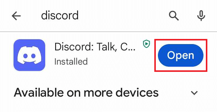 Discord's app page in Google Play Store.