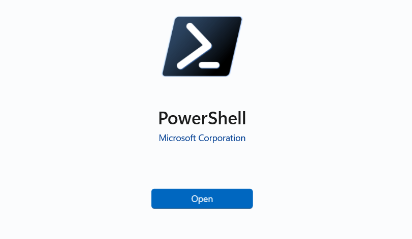 PowerShell in Microsoft Store.