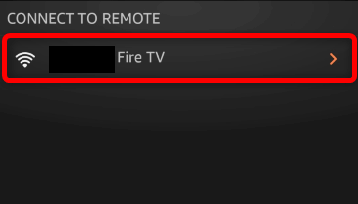 A Fire TV device highlighted in the Amazon Fire TV mobile app.