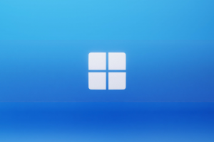 The Microsoft logo on a blue background.