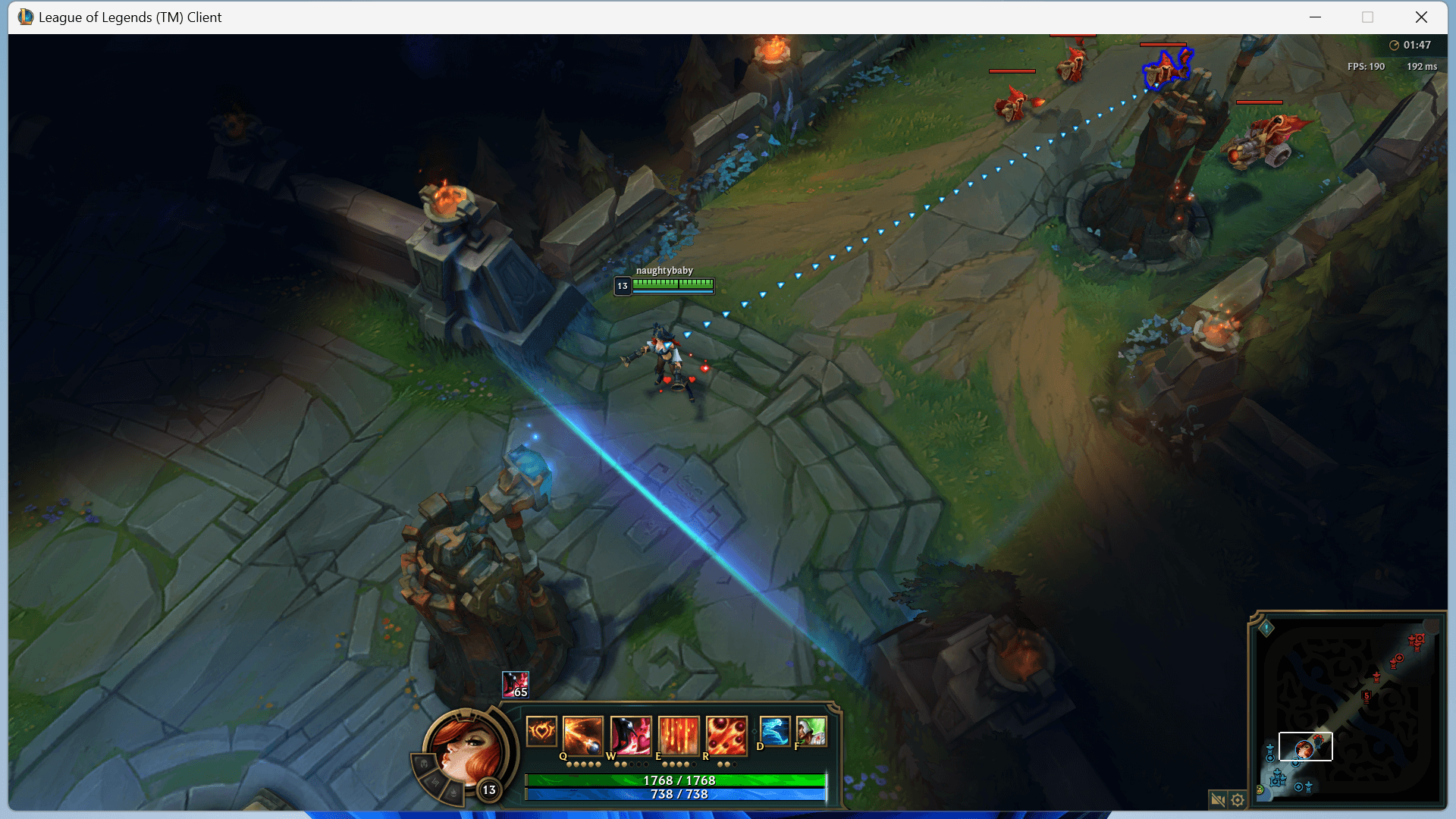 League of Legends game in windowed mode.