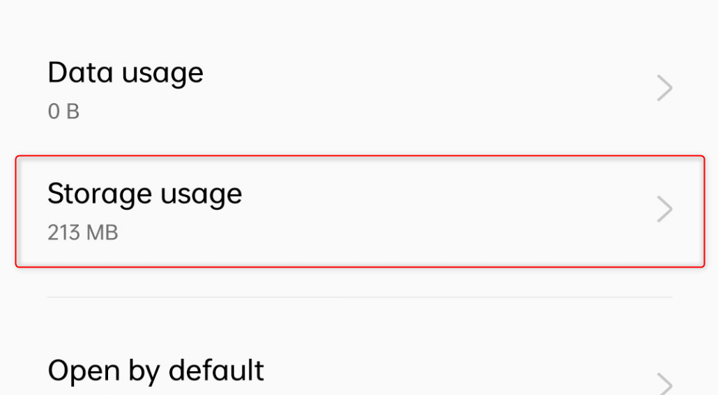 "Storage usage" highlighted for Google Messages on Android.