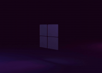 Microsoft Windows logo on dark background.