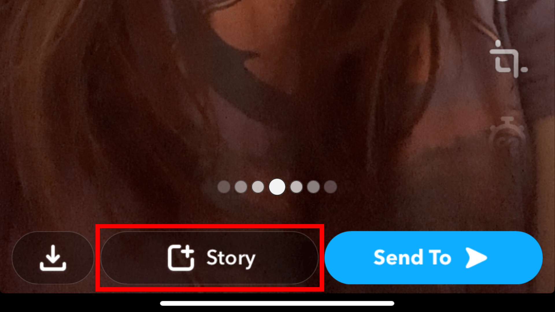 "Add to Story" button in Snapchat.