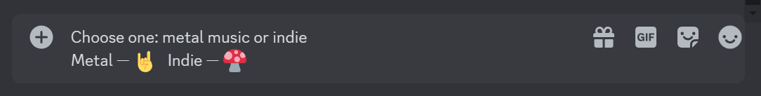 An example of a manual poll in Discord.
