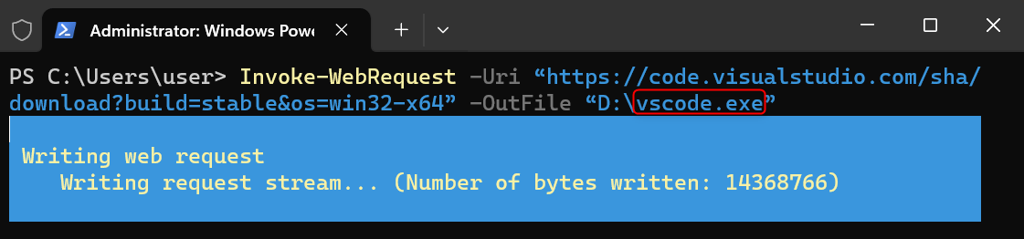 "Invoke-WebRequest" command in Terminal.