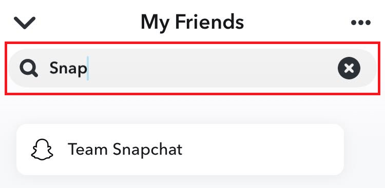"Find Friends" search bar highlighted in Snapchat.