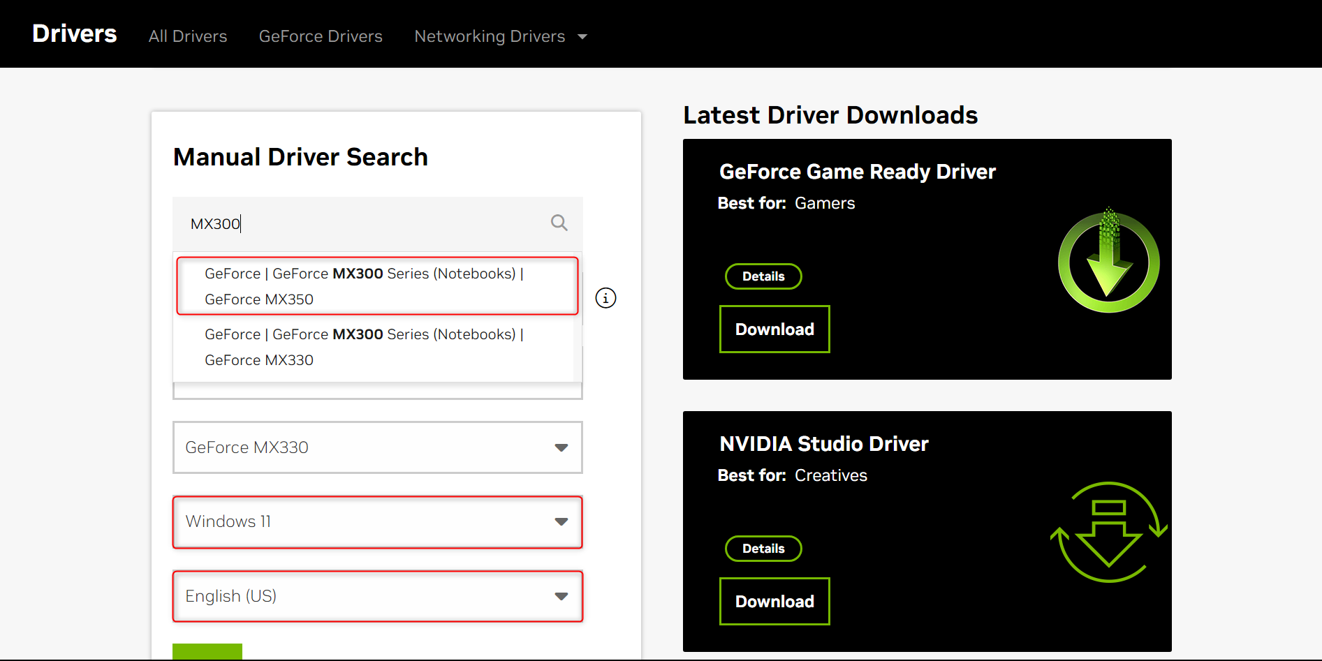Looking for a display driver in NVIDIA's website.