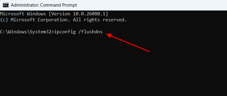 "ipconfig /flushdns" command in Command Prompt.