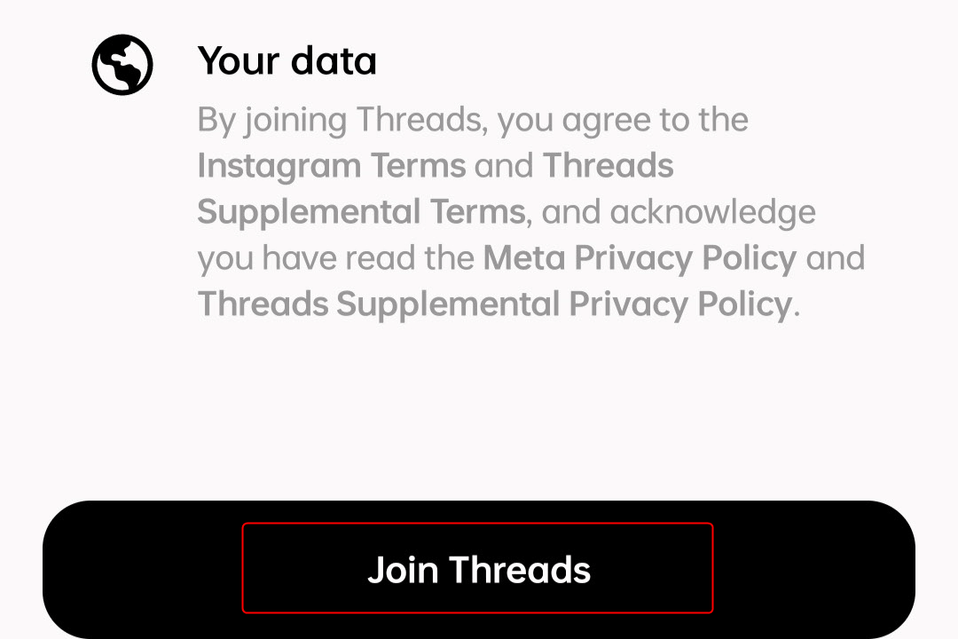 "Join Threads" button.
